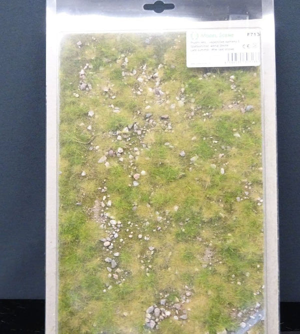 Model Scene - GRASS MATS WITH CALC-STONE (18x28cm) Late summer, little calc stones