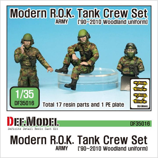 1/35 scale resin model kit Modern ROK Army Tank Crew set 3 Figures (Woodland Uniform)