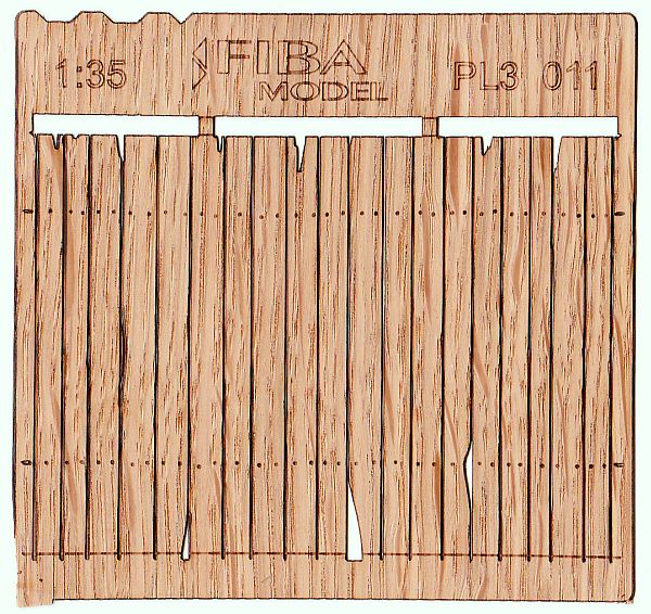 Model Scene - WOODEN FENCES 1:35 Plain plank cedar fence - rustic