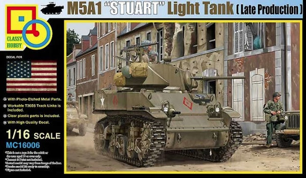 Classy Hobby 1/16 Scale WW2 US M5A1 Stuart (Late Production) tank model kit