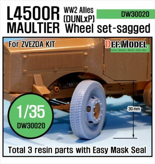 WW2 Allies L4500 Maultier Wheel-(DUNLxP) set (for Zvezda 1/35)