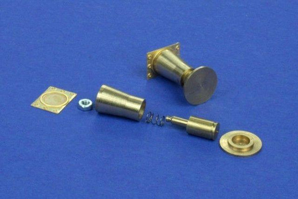 1/35 scale Railroad flat buffer turned and photo etch brass kit set contains two buffers