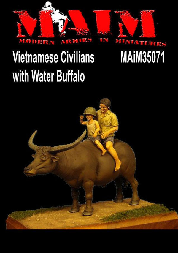 Vietnamese Civilians with Water Buffolo 1:35