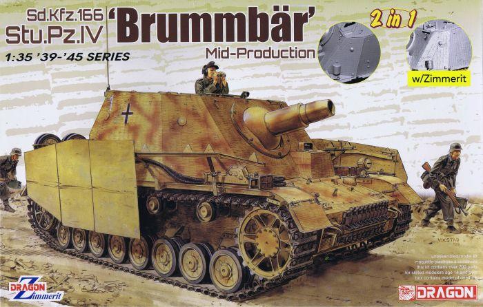 Dragon 1/35 scale WW2 German SDKFZ.166 STU PZ IV BRUMMBAR MID PRODUCTION (2 IN 1