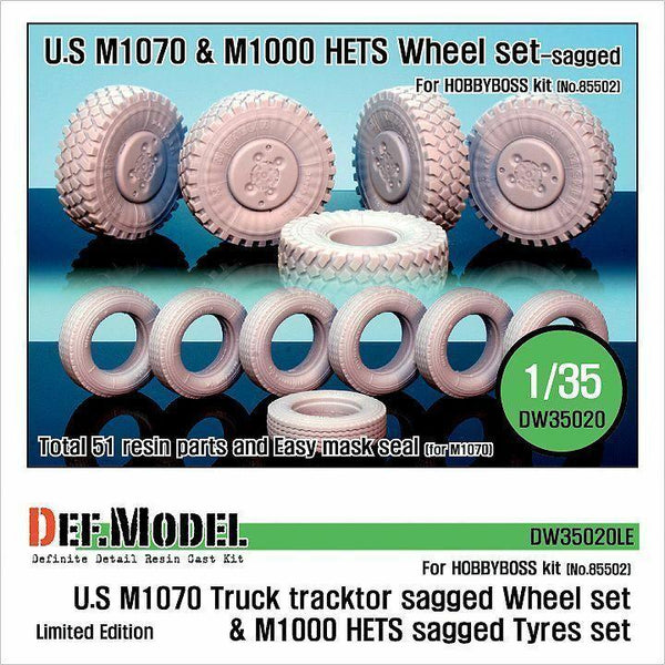 M1070 M1000HETS Sagged wheel set (for Hobbyboss 1/35) Limited