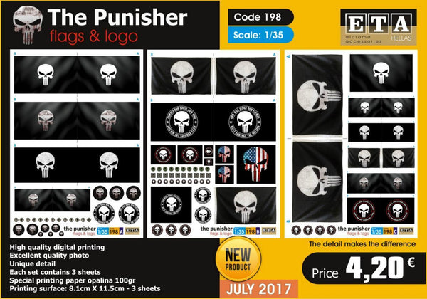 Punisher Flags &Logo - 1/35 scale