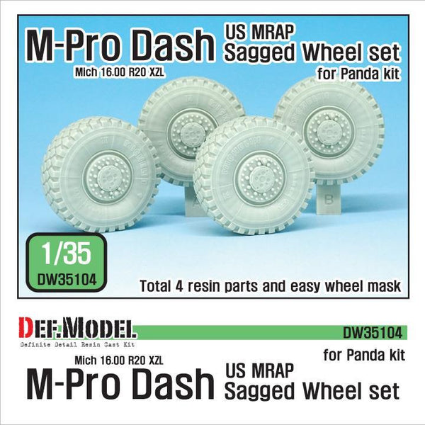 1/35 scale resin model kit US MATV M-Pro Dash Sagged Wheel set ( for Panda 1/35)