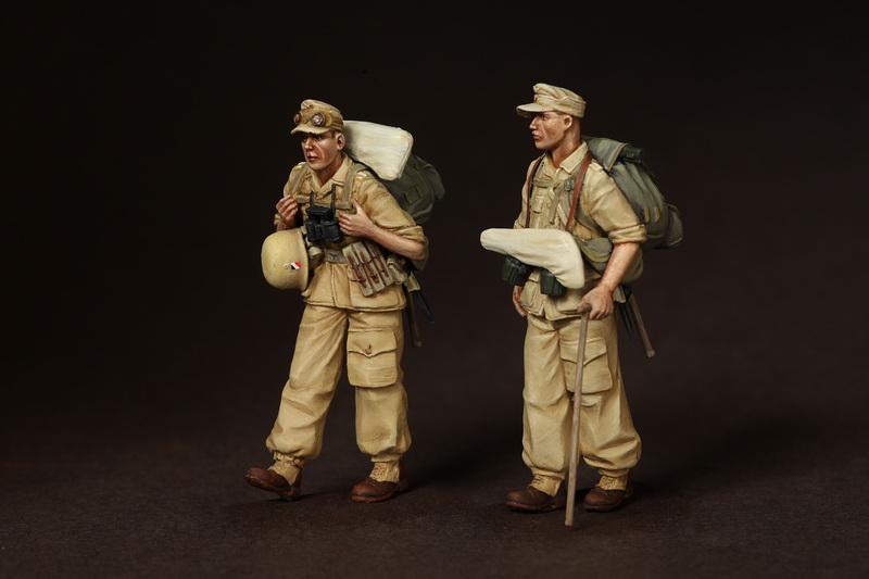 1/35 scale resin model kit WW2 Feldwebels Fallschirmjäger- Brigade Ramcke. El Alamein, August 1942.
