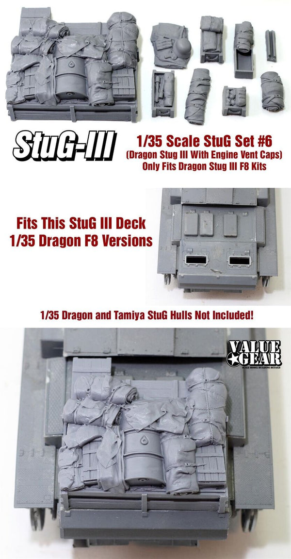 StuG Stowage Set #6. Only Fits All 1/35 Dragon StuG III F8 Kit.