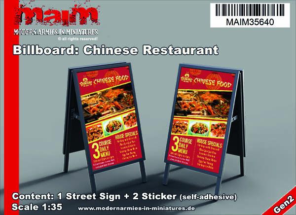 MAIM Billboard: Chinese Restaurant / 1/35 scale