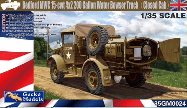 Bedford MWC 15-CWT 4x2 200 Gallon Water Bowser Truck 1/35 scale GECKO model kit