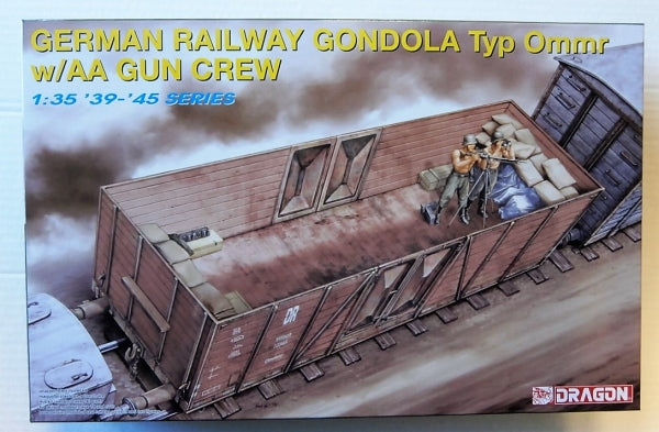 Dragon 1/35 scale WW2 GERMAN RAILWAY GONDOLA TYP OMMR W/AA GUN CREW