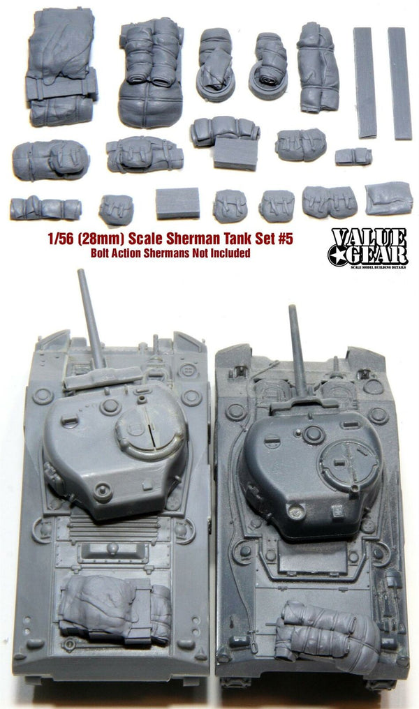 1/56 scale, 28mm Wargaming WW2 Allied Sherman Tank Set #6 (2 pack for Bolt Action Tanks)