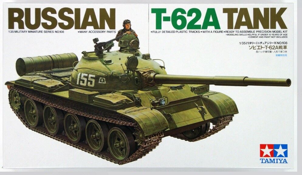 Tamiya 1/35 scale Russian T-62A Tank cold war model kit