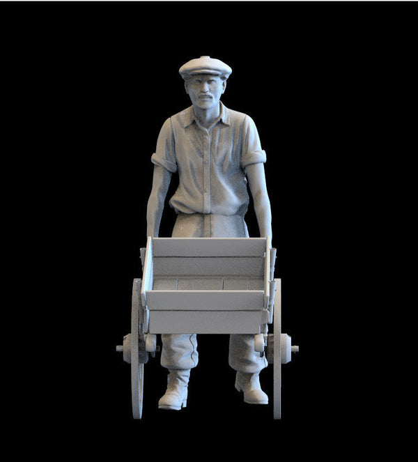 Homefront 1/35 scale 1940's era man with cart