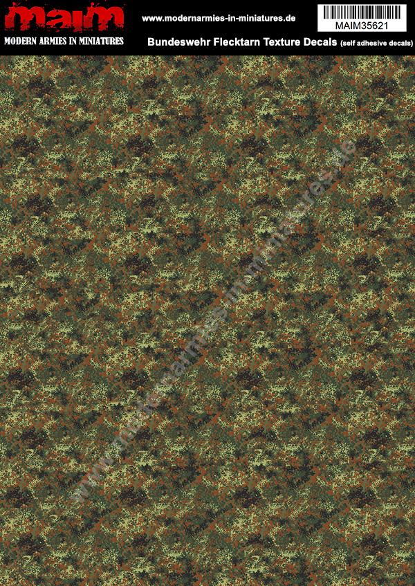 MAIM Bundeswehr Flecktarn Texture Decals (17*24cm Sheet)  (self adhesive decals) / 1/35 scale