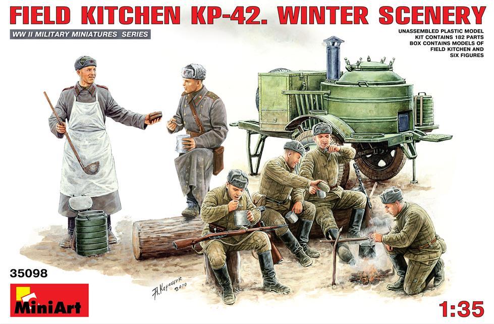 Miniart 1:35 Soviet Field Kitchen KP-42 Winter Scenery