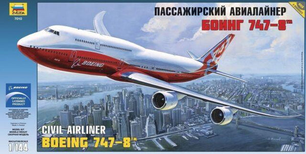 Zvezda 1/144 scale BOEING 747-8 airliner plane model kit