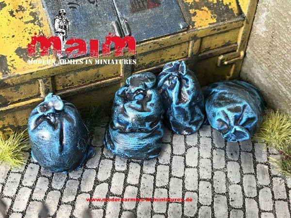 1:35 Scale Garbage Bags set of 4 3D printed diorama accessories