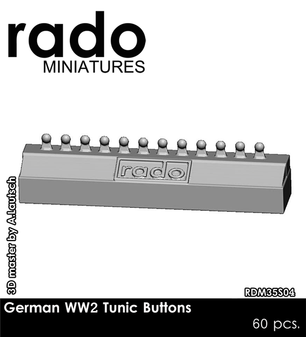 RADO German WW2 Tunic Buttons, 60 pcs., 3D master by A. Lautsch