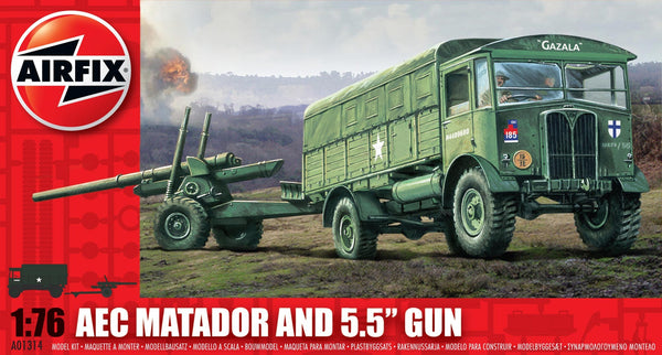 Airfix 1/76 Scale AEC Matador & 5.5inch Gun