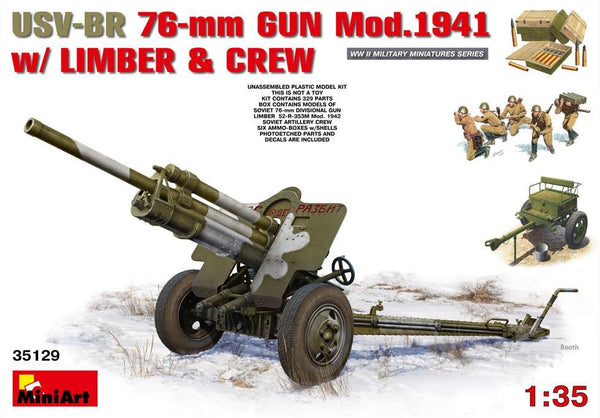 Miniart 1:35 USV-BR 76mm Gun Mod.194 w/ Limber Crew