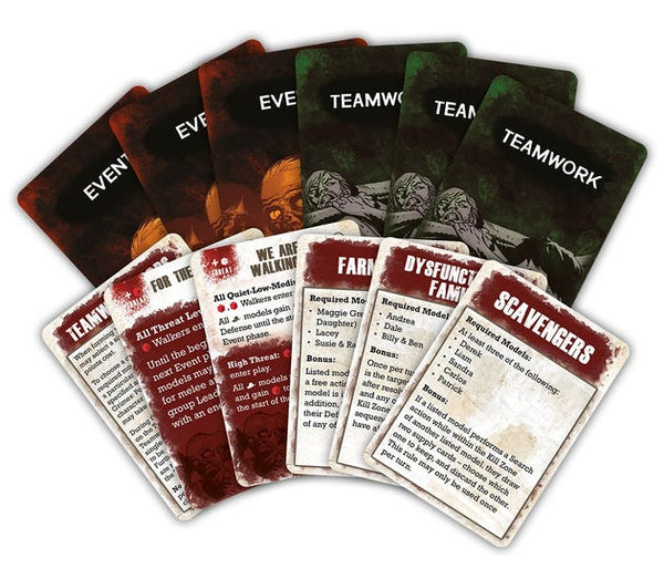 The Walking Dead Mantic 28mm wargaming Teamwork and Event Cards