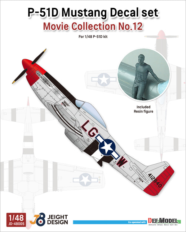 DEF Models 1/48 P-51D Mustang Decal / PE set w/ 1 figure  Movie Collection No.12 (for Tamiya, Etc kit)
