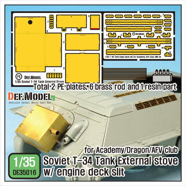 1/35 Scale resin model kit T-34 external stove and grill detail up set (for Academy/Dragon 1/35)