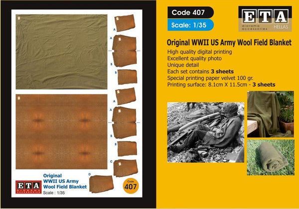 Original WW II US Army Wool Field Blanket Suit scales 1/35