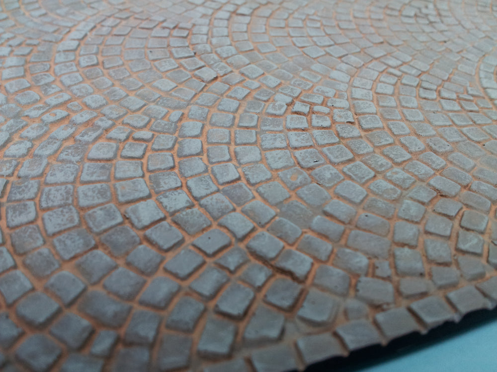 1/24 Scale display base #7 Fan pattern cobble street resin 200mm by 270mm