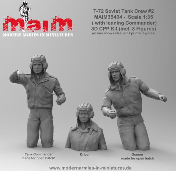 1/35 scale 3D printed model T-72 Soviet Tank Crew #1 (leaning Commander)