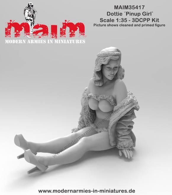 1/35 scale 3D printed model kit Dottie; Pinup Girl / 1:35