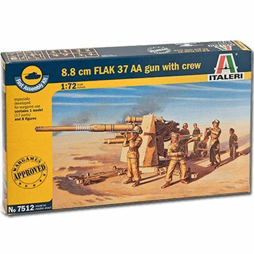 ITALERI 1/72 FIGURES 8.8CM FLAK 37 AA GUN