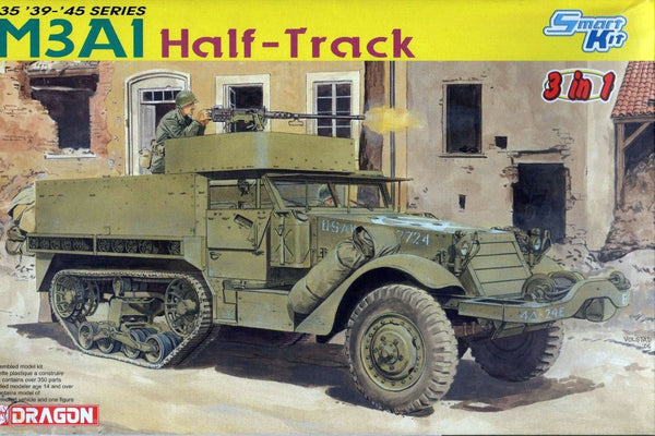 DRAGON 1/35 WW2 A3A1 HALF TRACK (3 IN 1) model kit (Options to assemble: M3, M3A1 or M3A2)